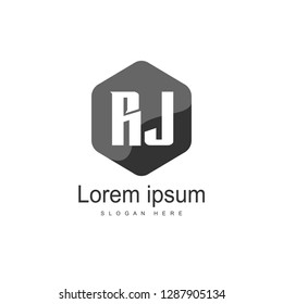 RJ Logo template design. Initial letter logo template design