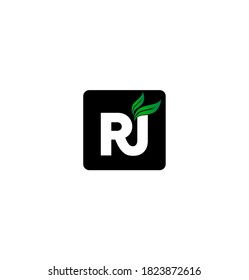 RJ Monogram with green leaf 