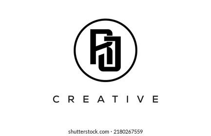 RJ monogram. initial letters RJ eye-catching Typographic logo design with circle, very creative stylish lettering logo icon for your business and company