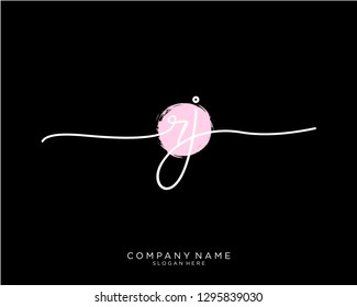 RJ R J Initial handwriting logo template