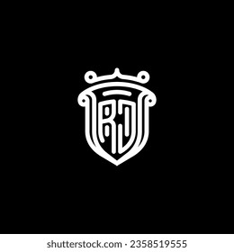 RJ shield initial monogram with high quality professional design that will print well