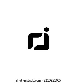 Rj simple line art logo design vector EPS file