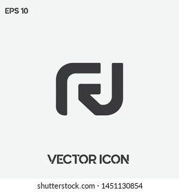 "RJ" typographic monogram vector icon. Premium quality.