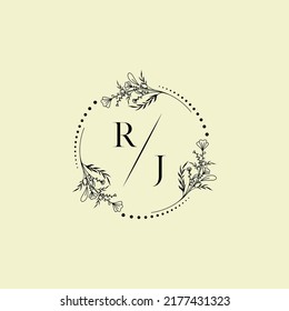 RJ wedding initial logo letters in high quality professional design that will print well across any print media