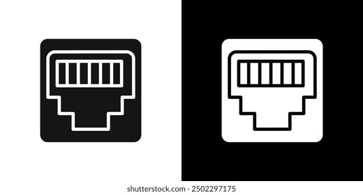 RJ45-Kabelanschluss, Symbol, Logo, Vektorgrafik