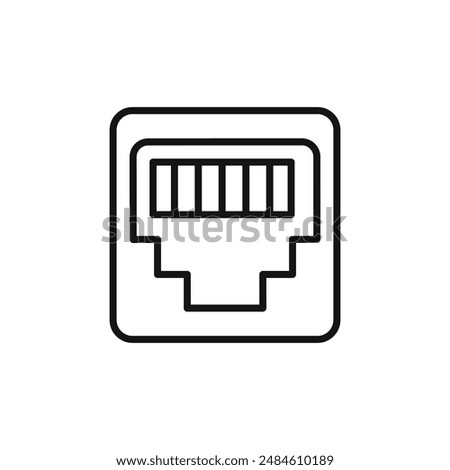 RJ45 cable port icon logo sign vector outline