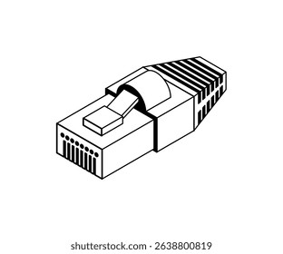 RJ45 connector isolated. Connector for internet cable. Patch Cord