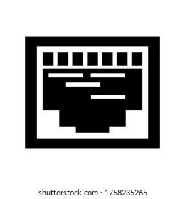 rj45  icon or logo isolated sign symbol vector illustration - high quality black style vector icons
