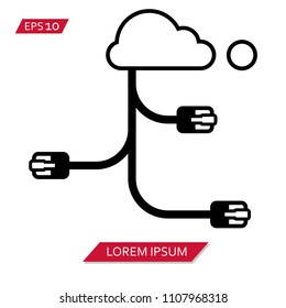Rj45 lan cable vector icon symbol