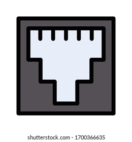 icono de color plano vectorial rj45 
