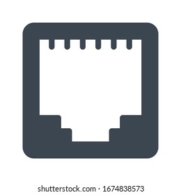 rj45 vector glyph color icon 