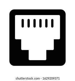 rj45 vector glyph flat icon 
