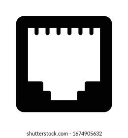 icono plano de glifo vectorial rj45 