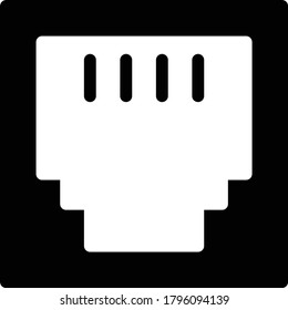 rj45 vector glyph flat icon 