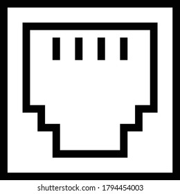 rj45 vector thin line icon 