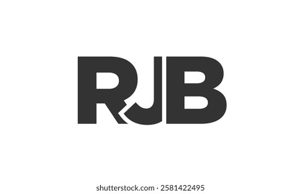 RJB logo design template with strong and modern bold text. Initial based vector logotype featuring simple and minimal typography. Trendy company identity ideal for businesses brand presence.