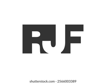 RJF logo design. Initial letter R J F bold font style for tech startups, consulting, corporate branding. Creative company name, headlines typography identity, trendy logotype. Vector illustration.