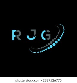 Diseño creativo del logo de la carta de RJG. Diseño único de RJG.
