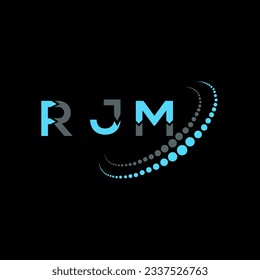 Diseño creativo del logo de la carta de RJM. Diseño único de RJM.
