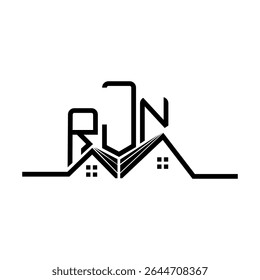 RJN Real State logo design, RJN simple and modern logo. RJN luxurious alphabet design  