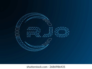 Diseño de Vector de logotipo de letra de polietileno baja RJO. Diseño de logotipo de poliéster inferior RJO. Logotipo de poliéster bajo.