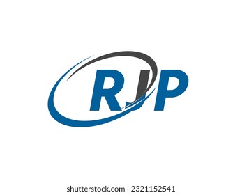 RJP letter creative modern elegant swoosh logo design