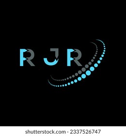Diseño creativo del logo de la carta RJR. Diseño único de RJR.
