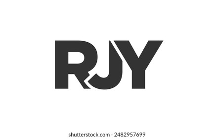RJY logo design template with strong and modern bold text. Initial based vector logotype featuring simple and minimal typography. Trendy company identity ideal for businesses brand presence.