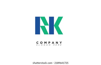 RK Alphabet letters Initials Monogram logo KR, R and K