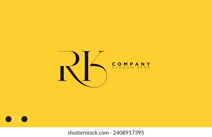 RK Alphabet letters Initials Monogram logo KR, R and K