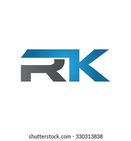 RK company linked letter logo blue