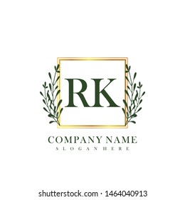 RK Initial beauty floral logo template