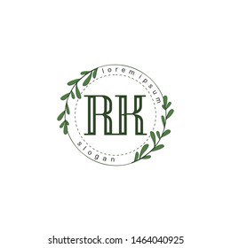 RK Initial beauty floral logo template