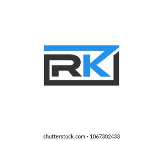 RK initial box letter logo template vector