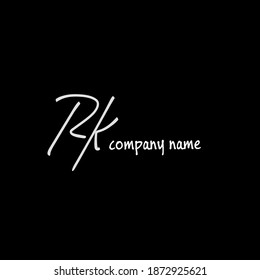 Rk initial handwriting black background