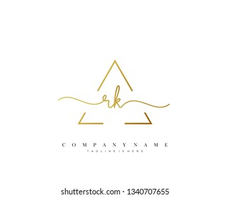 RK initial handwriting logo template vector