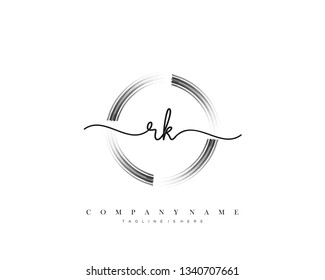RK initial handwriting logo template vector