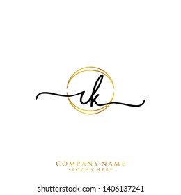 RK Initial handwriting logo template