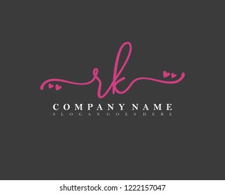 RK Initial handwriting logo vector