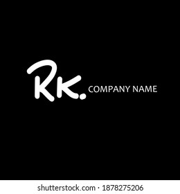 RK initial handwritten calligraphy, for monogram and logo.