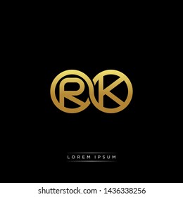 RK initial letter linked circle capital monogram logo modern template
