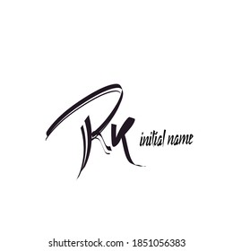 Rk initial letter logo vector template sign symbol icon