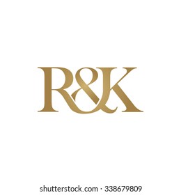 R&K Initial logo. Ampersand monogram golden logo