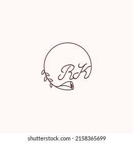 RK initial logo letters in high quality professional design that will print well across any print media