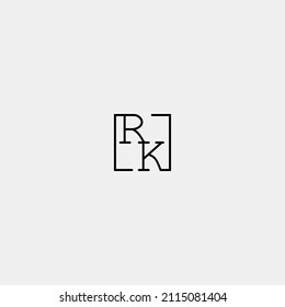 RK initial logo in line concept in high quality professional design that will be best for companies