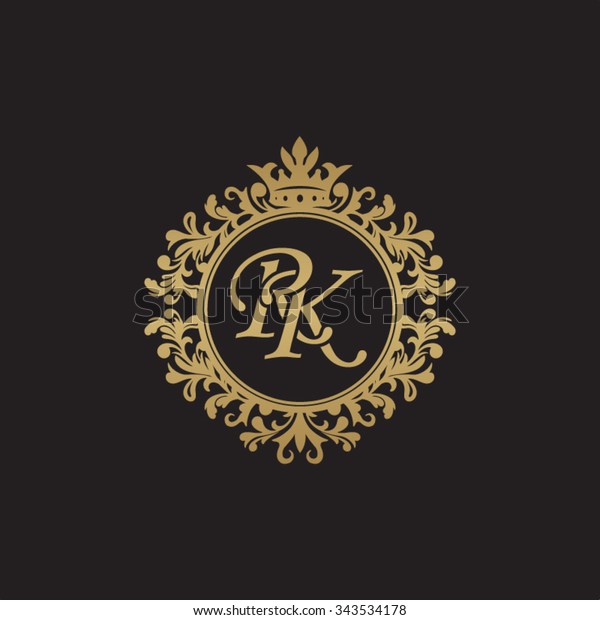 Rk Initial Luxury Ornament Monogram Logo Stock Vector (Royalty Free