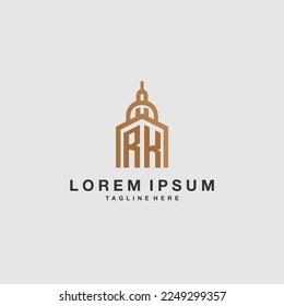 RK initial monogram real estate logo with imperium style desgn