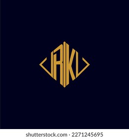 RK initial monogram square logo design ideas