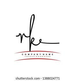 RK initial signature logo. handwriting logo template vector,