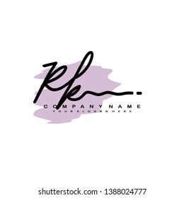 RK initial signature logo. handwriting logo template vector,